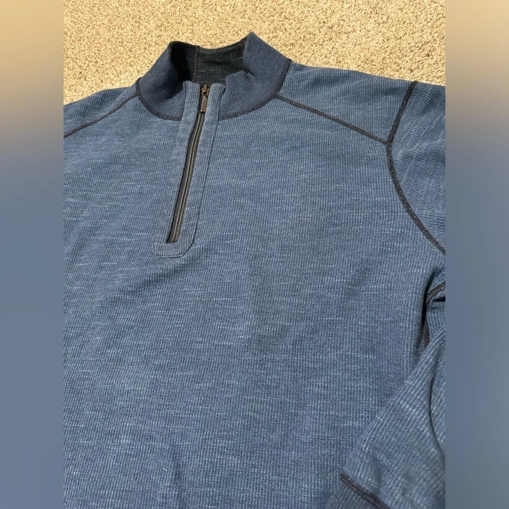 Tommy Bahama On The Double Reversible Half-Zip Sweatshirt | XLarge | Blue/Navy